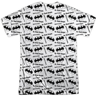 Batman Repeat Dark Knight Short Sleeve Adult 100% Poly Crew T-shirt