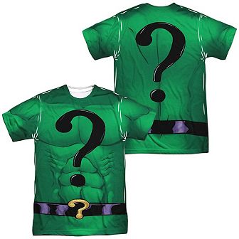 Batman Riddler Uniform Short Sleeve Adult Poly Crew T-shirt
