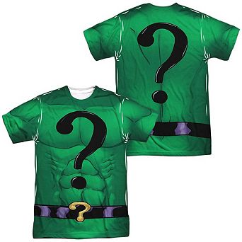 Batman Riddler Uniform Short Sleeve Adult Poly Crew T-shirt