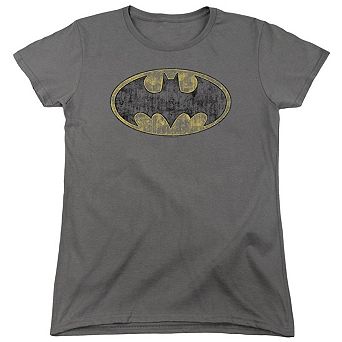 Batman Tattered Logo Short Sleeve Womens T-shirt