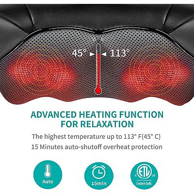 Nekteck Shiatsu Neck And Back Massager With Heat