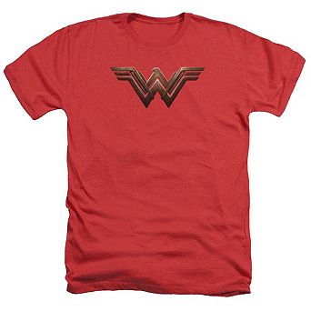 Batman V Superman Wonder Woman Shield Adult Heather T-shirt