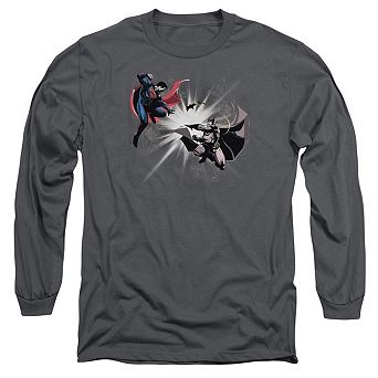 Batman V Superman Fight Burst Long Sleeve Adult T-shirt