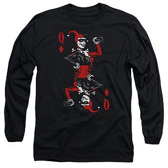 Batman Quinn Of Diamonds Long Sleeve Adult T-shirt