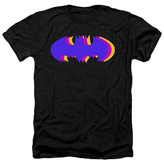 Batman Tri Colored Symbol Adult Heather T-shirt