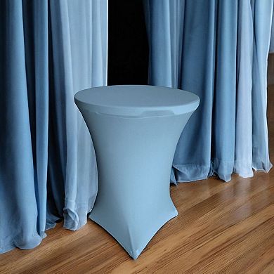 Spandex Round Cocktail Table Cover, Stretch Fitted Highboy Tablecloth with Leg Pockets for Events