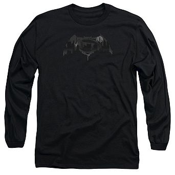 Batman V Superman Cityscape Logo Long Sleeve Adult T-shirt