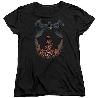 Batman Smoke & Fire Short Sleeve Womens T-shirt
