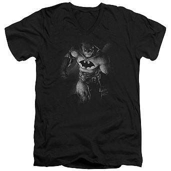 Batman Materialized Short Sleeve Adult V Neck T-shirt