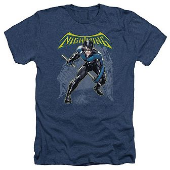 Batman Nightwing Adult Heather T-shirt