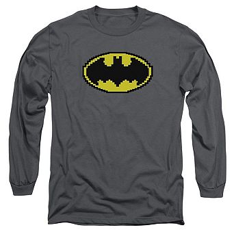 Batman Pixel Symbol Long Sleeve Adult T-shirt