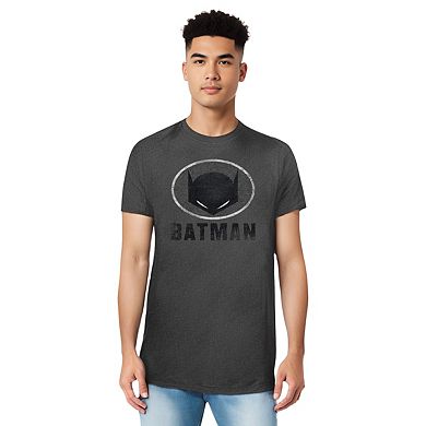 Batman Mask In Oval Adult Heather T-shirt