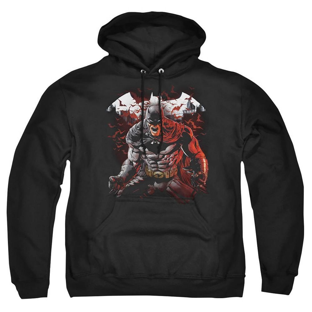Batman Raging Bat Adult Pull Over Hoodie