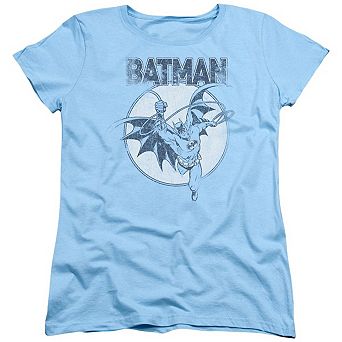 Batman Swinging Bat Short Sleeve Womens T-shirt