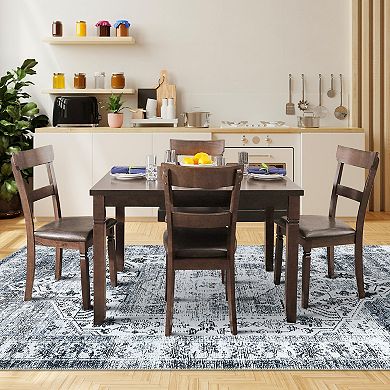 Garvee Distressed Floral Print Washable Area and Vintage Throw Rug