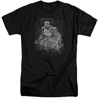 Batman Pencilled Rain Short Sleeve Adult Tall T-shirt