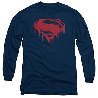 Batman V Superman Splattered Long Sleeve Adult T-shirt