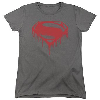 Batman V Superman Splattered Short Sleeve Womens T-shirt