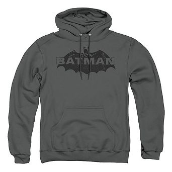 Batman Newsprint Logo Adult Pull Over Hoodie