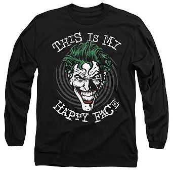 Batman Maniacal Spiral Long Sleeve Adult T-shirt