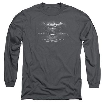 Batman V Superman Bw Logo Long Sleeve Adult T-shirt