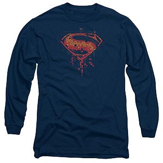 Batman V Superman Tech Super Logo Long Sleeve Adult T-shirt