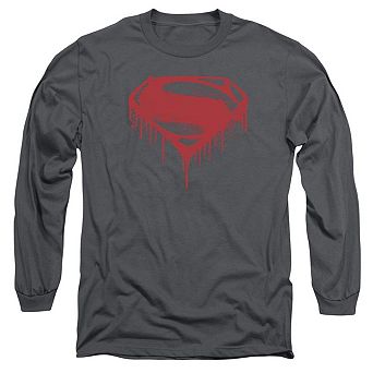 Batman V Superman Splattered Long Sleeve Adult T-shirt