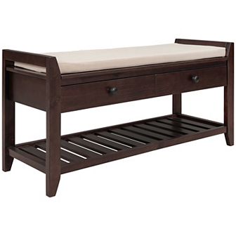 Multipurpose Entryway Storage Bench,Shoe Rack with Cushioned Seat and Drawers