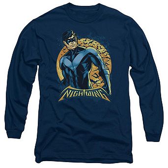 Batman Nightwing Moon Long Sleeve Adult T-shirt