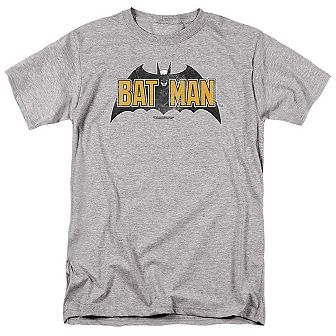 Batman Vintage Bat Logo On Gray Short Sleeve Adult T-shirt