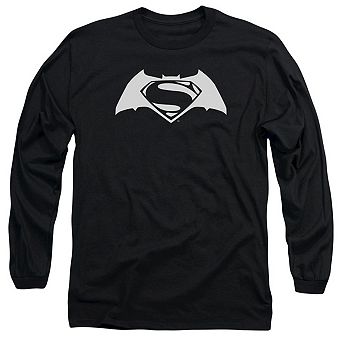 Batman V Superman Simple Logo Long Sleeve Adult T-shirt