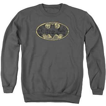 Batman Tattered Logo Adult Crewneck Sweatshirt