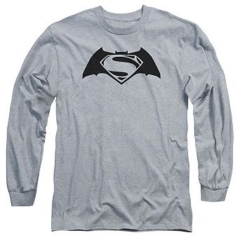 Batman V Superman Simple Logo Long Sleeve Adult T-shirt