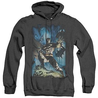 Batman Stormy Dark Knight Adult Heather Hoodie