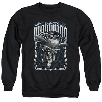 Batman Nightwing Biker Adult Crewneck Sweatshirt