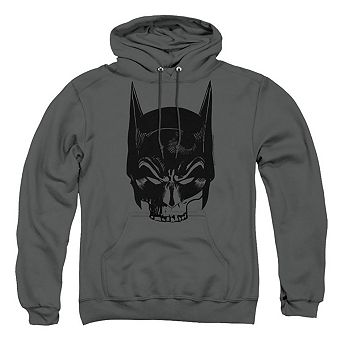 Batman Skull On Gray Adult Pull Over Hoodie