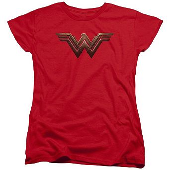 Batman V Superman Wonder Woman Shield Short Sleeve Womens T-shirt