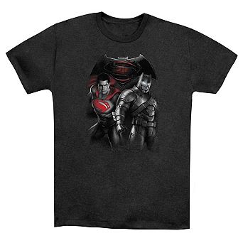Batman V Superman Stand Off Adult Heather T-shirt
