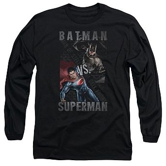 Batman V Superman Hero Split Long Sleeve Adult T-shirt