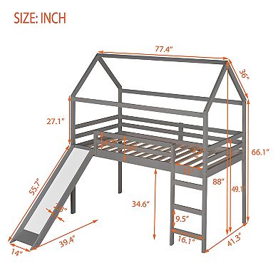 Twin Loft Bed with Slide