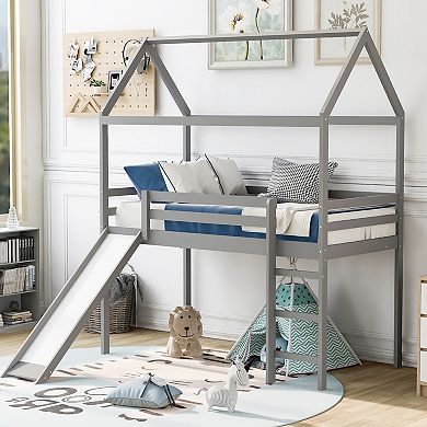 Twin Loft Bed with Slide