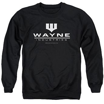 Batman Wayne Logo On Black Adult Crewneck Sweatshirt