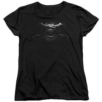 Batman V Superman Bw Logo Short Sleeve Womens T-shirt