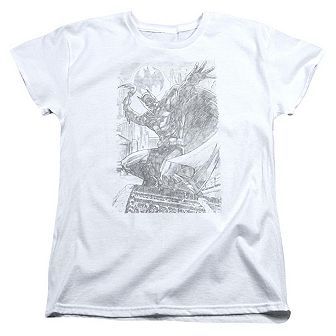 Batman Pencil Batarang Throw Short Sleeve Womens T-shirt