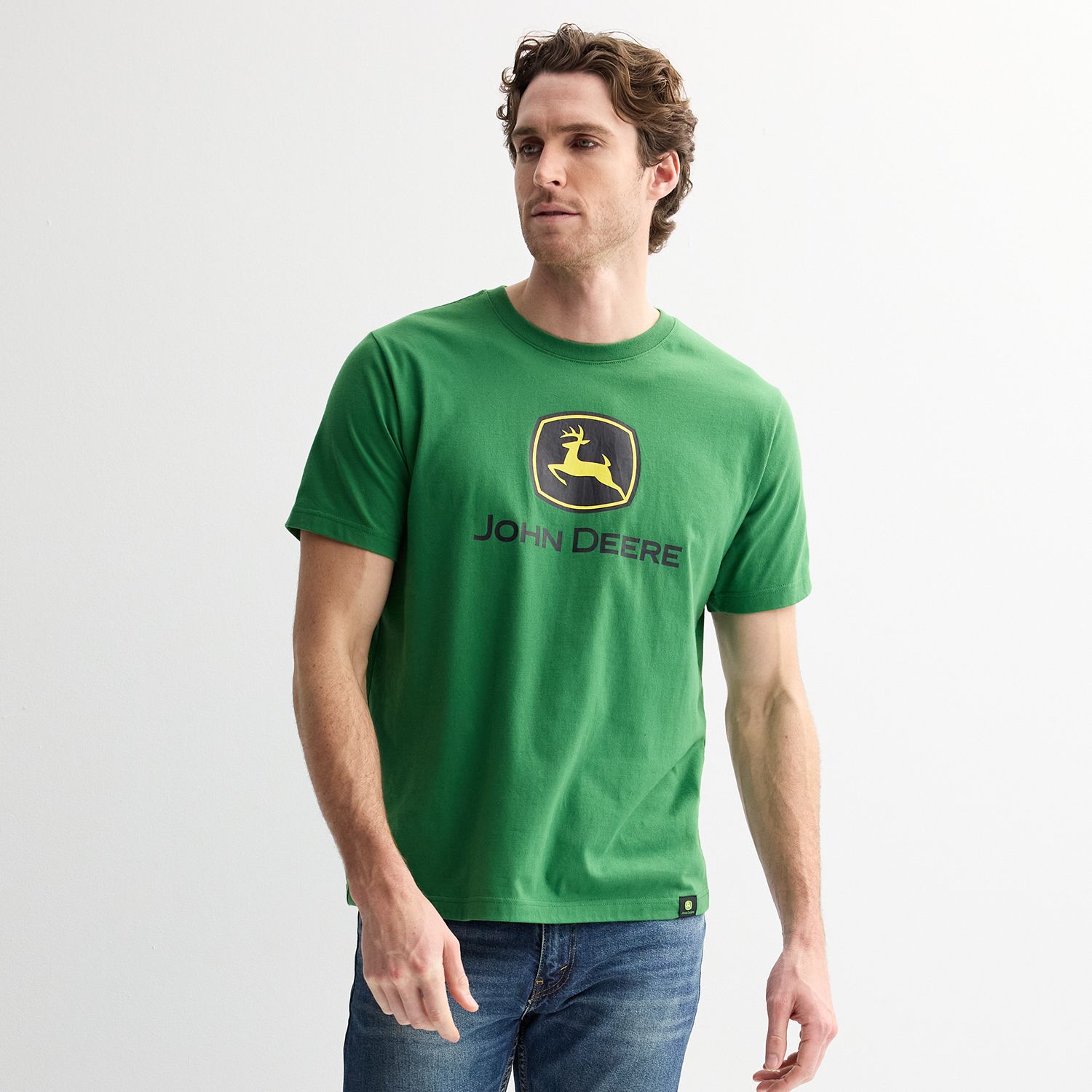 T-shirt Homme John Deere Manches Longues - Noir, Coton, Taille XL - Occasion Très Bon état