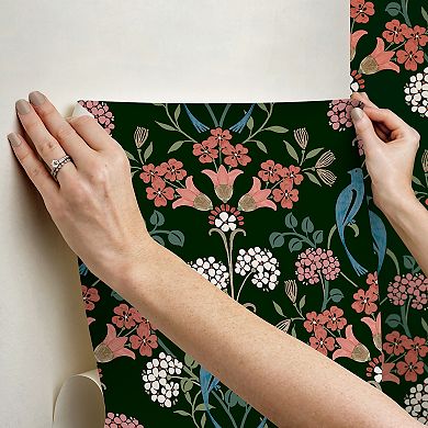 WallPops Meadow Song Black and Neutral Peel and Stick Wallpaper