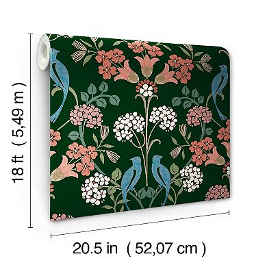 WallPops Meadow Song Black and Neutral Peel and Stick Wallpaper