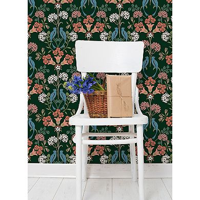 WallPops Meadow Song Black and Neutral Peel and Stick Wallpaper