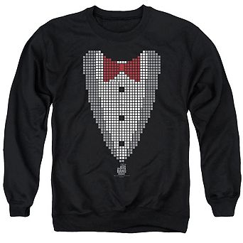 Big Bang Theory Pixelated Tux Adult Crewneck Sweatshirt