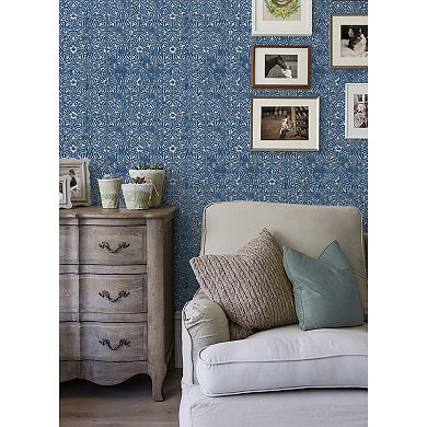 WallPops Provincial Tile Cobalt Sea Peel and Stick Wallpaper